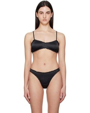 Shadowplay Ruffled Bra - Black