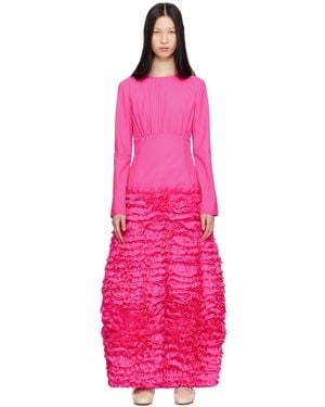 Molly Goddard Ruffled Taffeta Maxi Dress - Pink