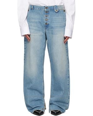 Egonlab Contrasted Hem Jeans - Blue