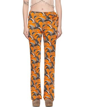 Rabanne Viscose Trousers - Orange