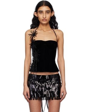 Fanci Club Dahlia Velvet Corset - Black