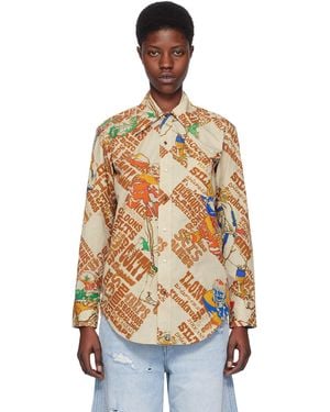 ERL Brown Printed Shirt - Multicolour