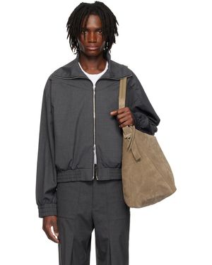CMMAWEAR Blouson Gris À Col Cheminée - Noir