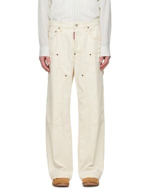 DSquared² Off- Baggy Carpenter Trousers - Natural