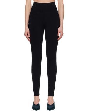 Alaïa Rib Belt Loop Leggings - Black