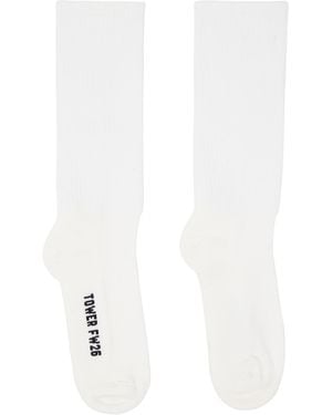 Rick Owens Tower Mid Calf Socks - White