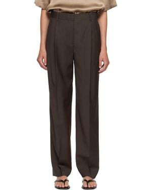 TOTEME Taupe Pleat Trousers - Black