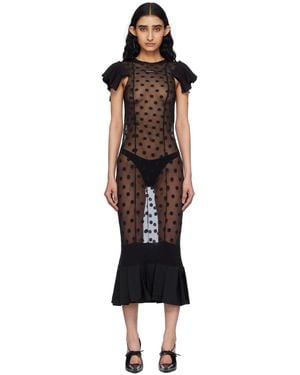 HODAKOVA Stocking Polka Dot Midi Dress - Black