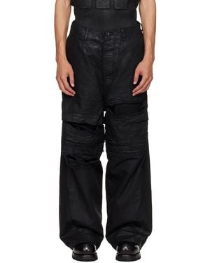 Julius Coated Destroy Baggy Jeans - Black