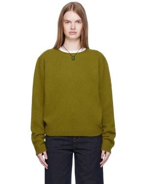 ARCH THE Wide Neck Cashmere Pullover Jumper - Green