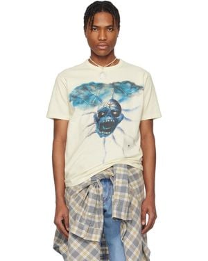 ERL オフホワイト Skull Tシャツ - ブルー