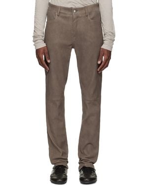 Rick Owens Temple Tyrone Leather Trousers - Natural