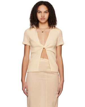 Third Form T-Shirt Torsadé Blanc Cassé - Orange