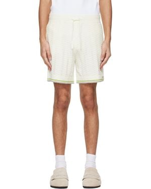 CASABLANCA Off- Tennis Boucle Shorts - White