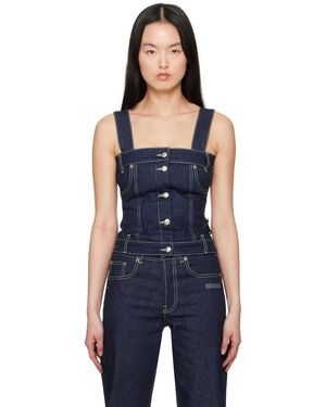 Off-White c/o Virgil Abloh Corset Denim Tank Top - Blue