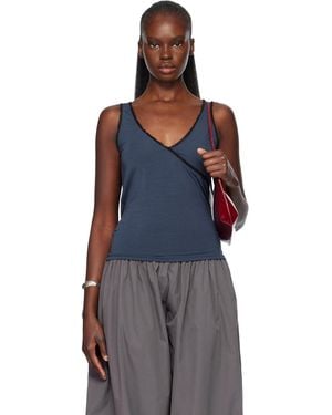 Fruity Booty Frill Wrap Tank Top - Black