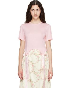 Simone Rocha Bow Tail Easy T-Shirt - Pink