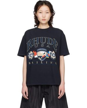 Rhude Usa Sailing Icon T-Shirt - Black