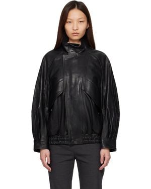 Nour Hammour Ariste Fluid Leather Jacket - Black