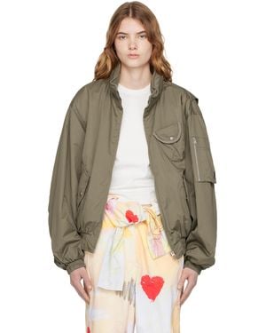 OPEN YY Cotton Cargo Bomber Jacket - Natural