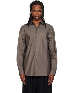 SOSHIOTSUKI Bias Cut Oxford Dress Shirt - Brown