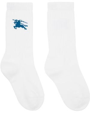 Burberry Ribbed Cotton Blend Socks - White