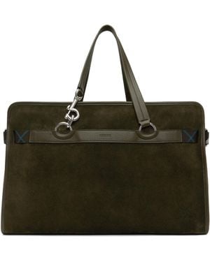 Burberry Khaki B Clip Holdall Duffle Bag - Green