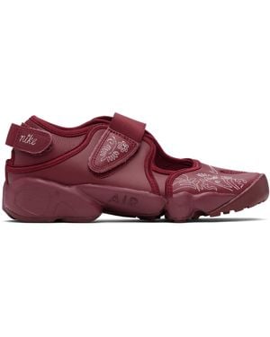 Nike Burgundy Air Rift Leather Sneakers - Red