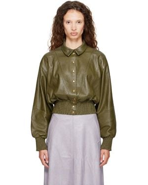 Nicklas Skovgaard Sandy Leather Jacket - Green