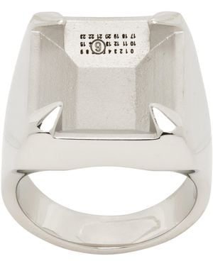 MM6 by Maison Margiela Unexisting Stone Ring - Metallic