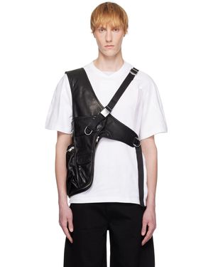 Helmut Lang ブラック Utility Bag レザー ベスト