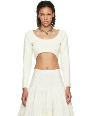Molly Goddard Ssense Exclusive Off- Lucia Long Sleeve T-Shirt - White
