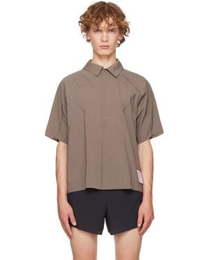 Satisfy Taupe Peaceshell River Short Sleeves Shirt - Grey