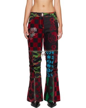 Chopova Lowena Patchwork Bevo Jeans - Red