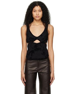 Wynn Hamlyn Burn Out Bodice Camisole - Black