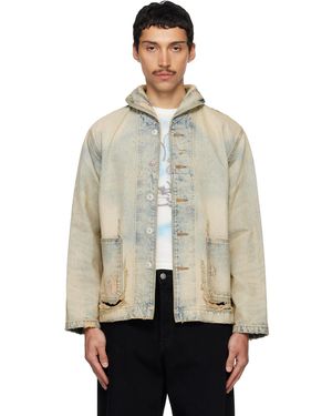 KENZO Paris Shawl Chore Denim Jacket - Natural