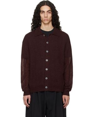 Studio Nicholson Burgundy Hamto Kint Cardigan - Red