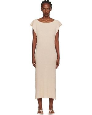 Baserange Max Crinkle Linen Maxi Dress in Black | Lyst