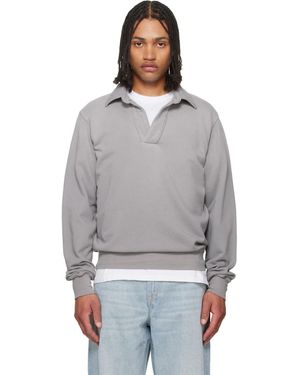 Les Tien French Terry Banded Polo - Grey