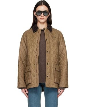 Burberry Quilted Coated Cotton Barn Jacket - Brown