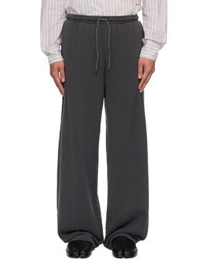 The Elder Statesman Daily Wide Leg Lounge Trousers - Black