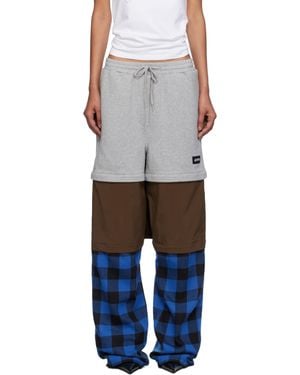 Pushbutton Three Way Detachable Lounge Trousers - Black