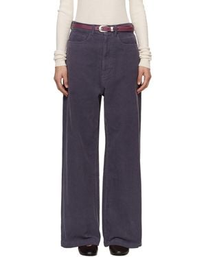 Tonywack Washed Corduroy Wide-Leg Trousers - Blue