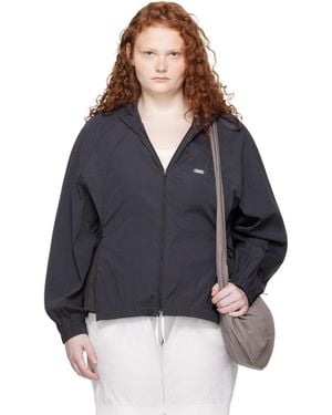 Amomento Nylon Raglan Hooded Jacket - Blue