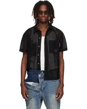 ANDERSSON BELL Tres Sheer Knitted Shirt - Black