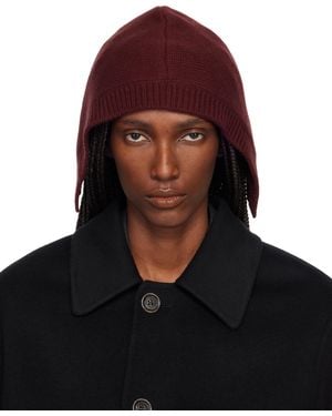 Maison Margiela Burgundy Wool Knit Hood - Black