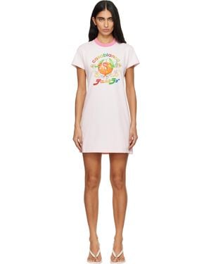 CASABLANCA Mascot Printed T-Shirt Minidress - Black