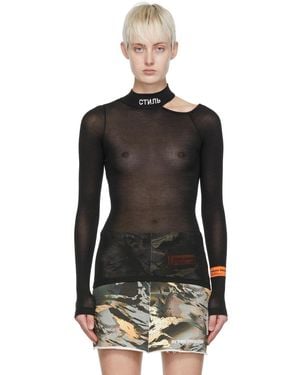 Heron Preston ビスコース 長袖tシャツ - ブラック