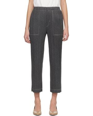 Pleats Please Issey Miyake Cotton Denim Trousers - Black