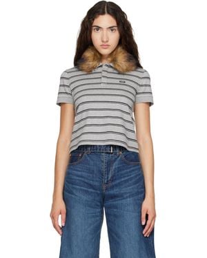 Vetements Faux Fur Collar Baby Polo - Blue